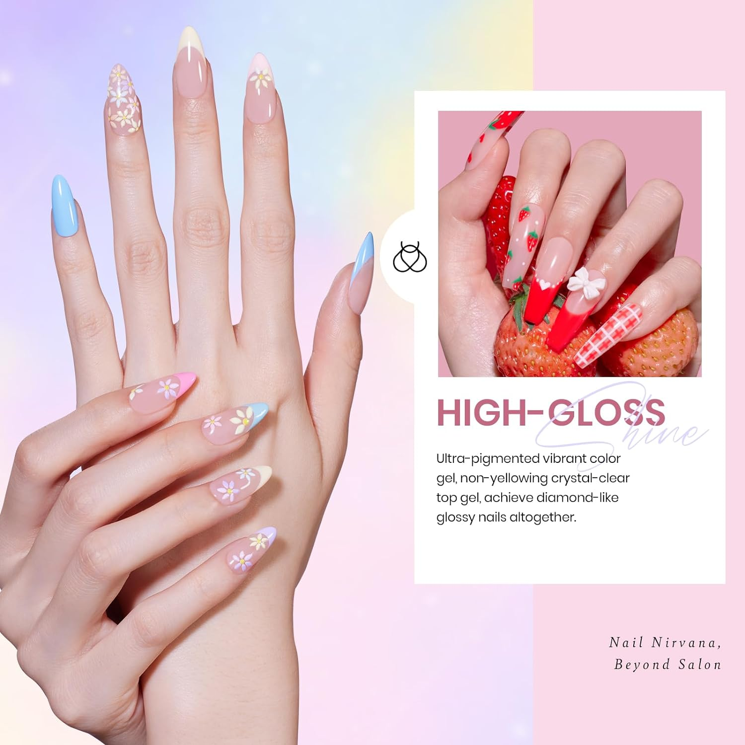 Beetles Pastel Gel Nail Polish Kit with Gel Base and Top Coat - 20Pcs Pastel Macaron Colors Collection, Popular Bright Nail Art Solid Sparkle Glitters Colors