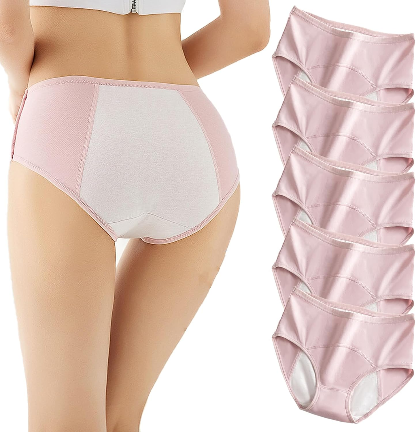 Pinknate Panties Leak Proof, Sleekhip - Leakproof High-Waist Tummy-Control Butt-Lifting Panties, Leakproof Ladies Underwear Washable