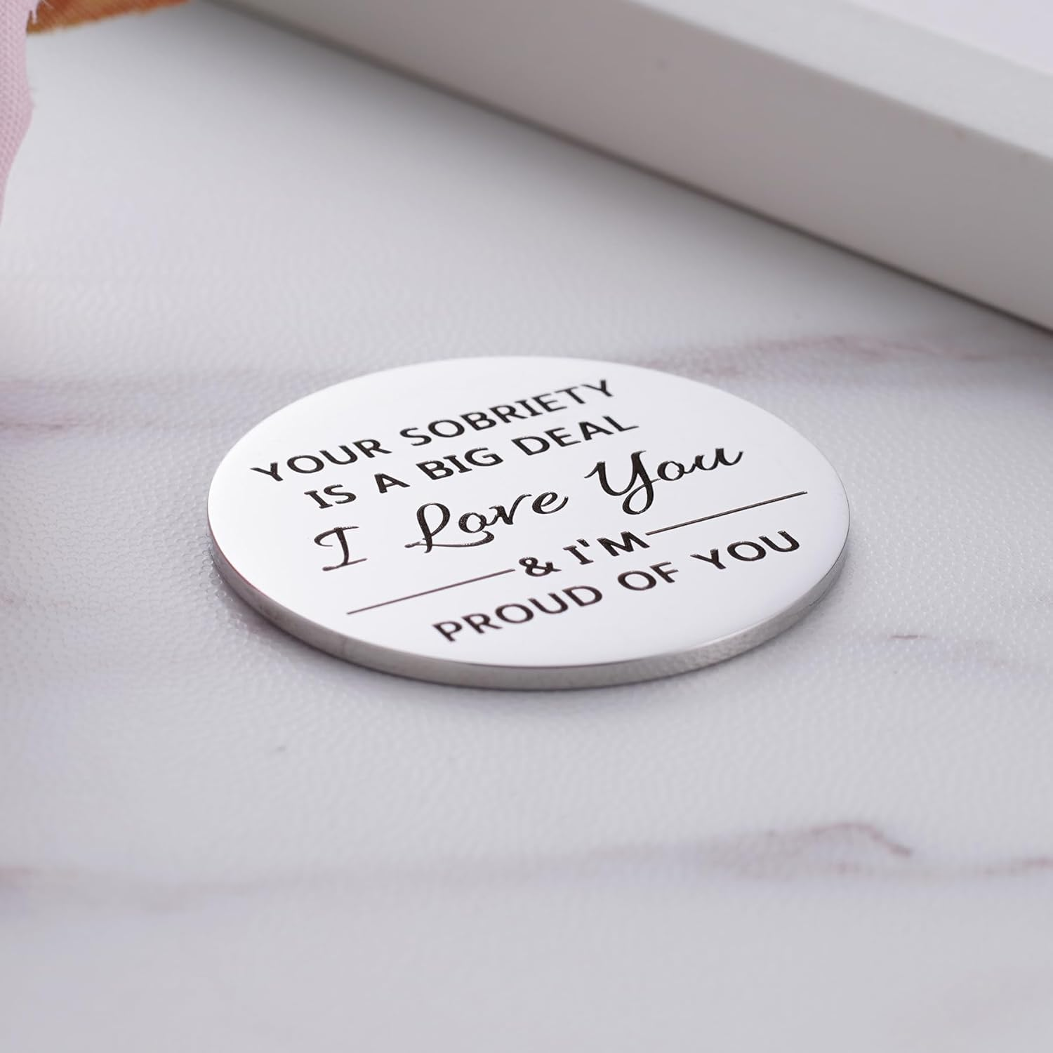 Ukodnus 1 to 11 Months Sobriety Coin, 1 to 30 Years Sober Coin, Clean & Sober One Day at a Time, Recovery Token, AA Anniversary Medallion Chip Gifts, Alcoholics Anonymous image number 2