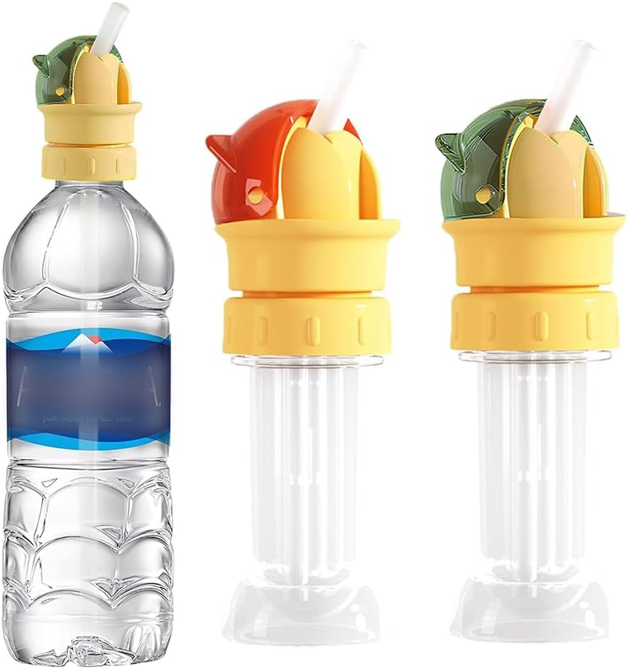 Reusable Children Beverage Water Bottle Straw Lid, Water Bottle Straw Cover,Water Bottle Twist Cover Cap,Water Bottle Spout Adapter for Kids image number 3