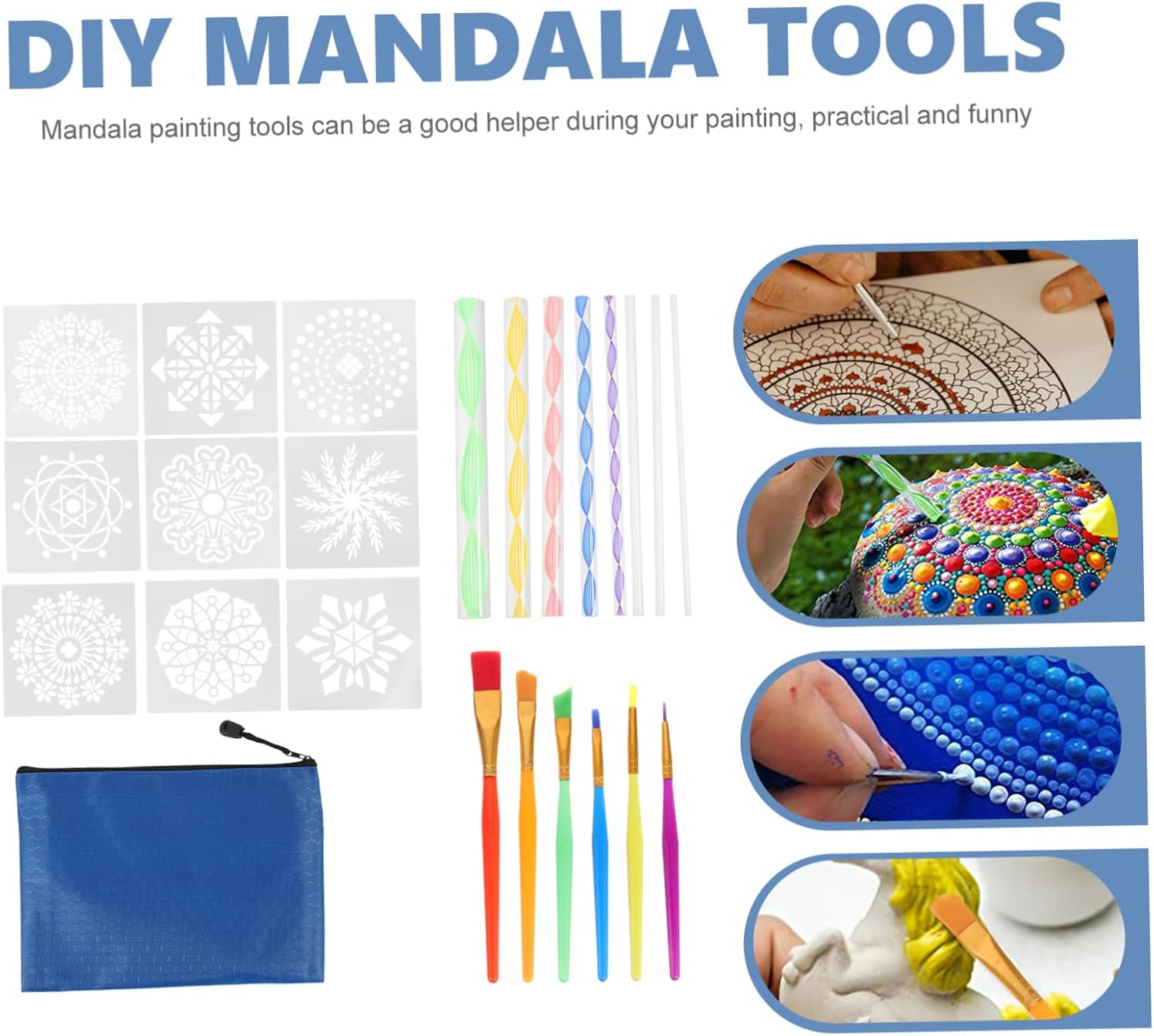 OHPHCALL Professional Mandala Dotting Tool Multi-Function Rocks Painting Kit DIY Art Accessories image number 5