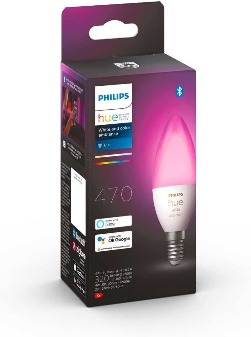 Philips Huewca 6W B39 E14 V2 (4 Pack) HUEWCAE14V24PK image number 4