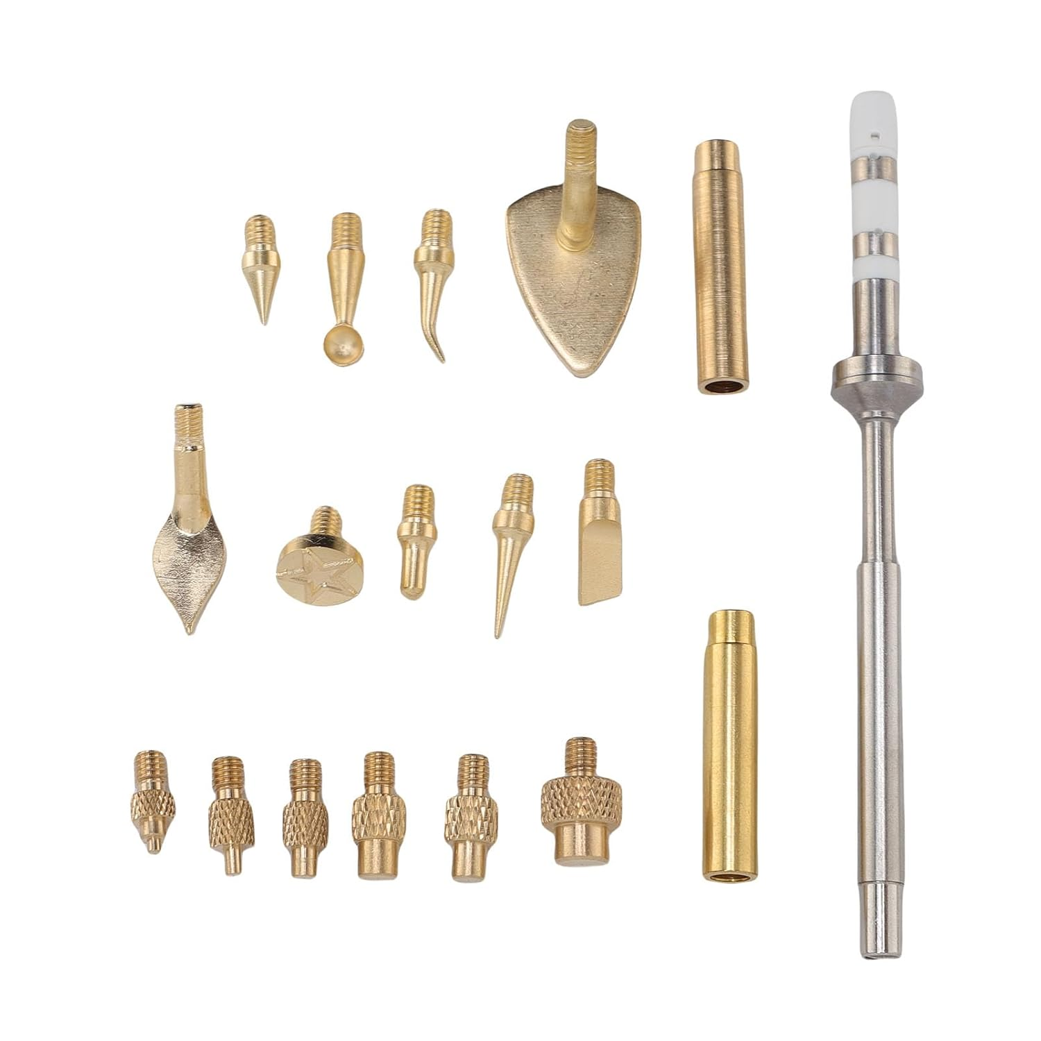 Heat Set Insert Tool 3D Printing Smoothing Kit, Brass Tips Female Thread, Compatible TS100 Soldering Iron 18PCS for ABS PLA Nylon Model Finishing image number 1