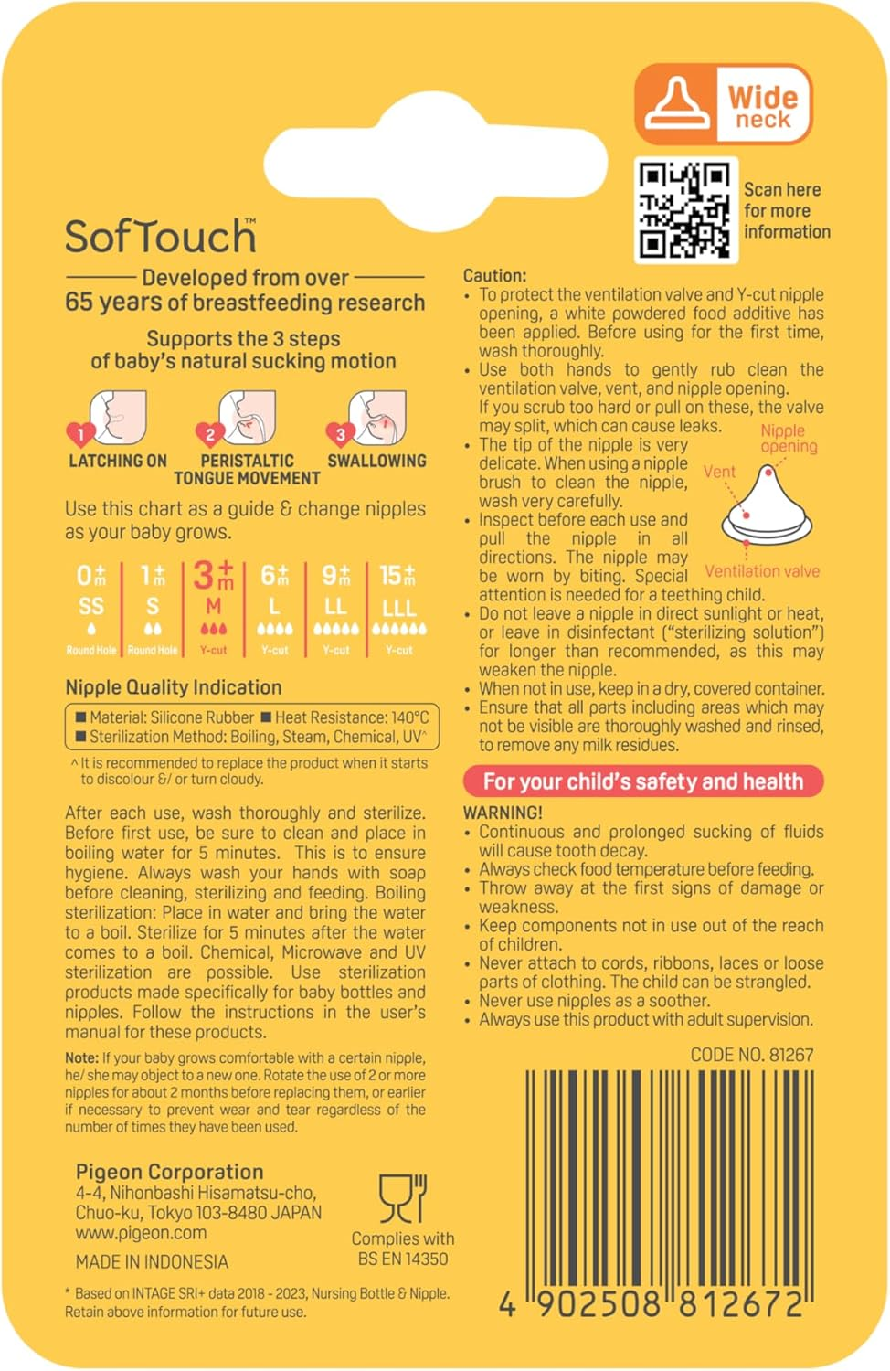 Pigeon Softouch BPP Nipple, Medium (2 Pieces)