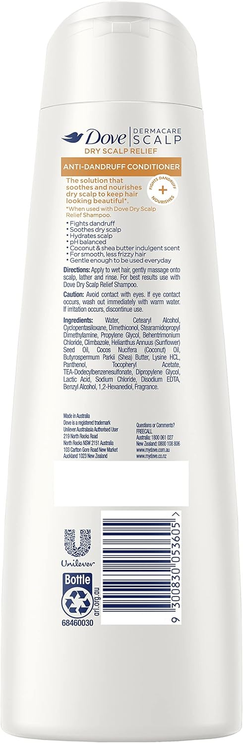 Dove anti Dandruff Conditioner Dry Scalp Relief 300 ML, White