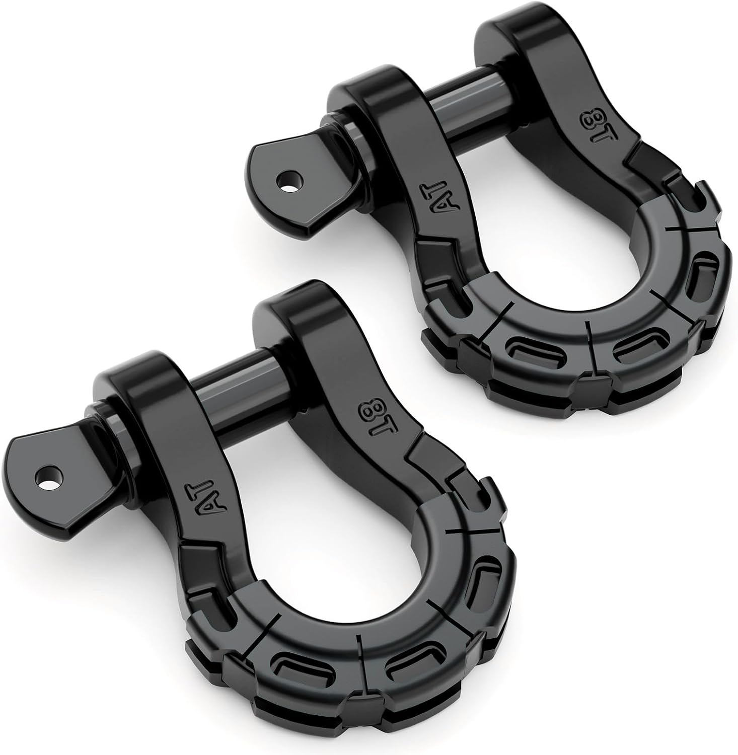 AUTOBOTS D Ring Shackles Heavy Duty(2 Pack) 68,000 Lbs Capacity, Stronger than 3/4" D Shackle, with 7/8" Screw Pin, for Tow Strap Winch off Road Accessory Vehicle Recovery RED