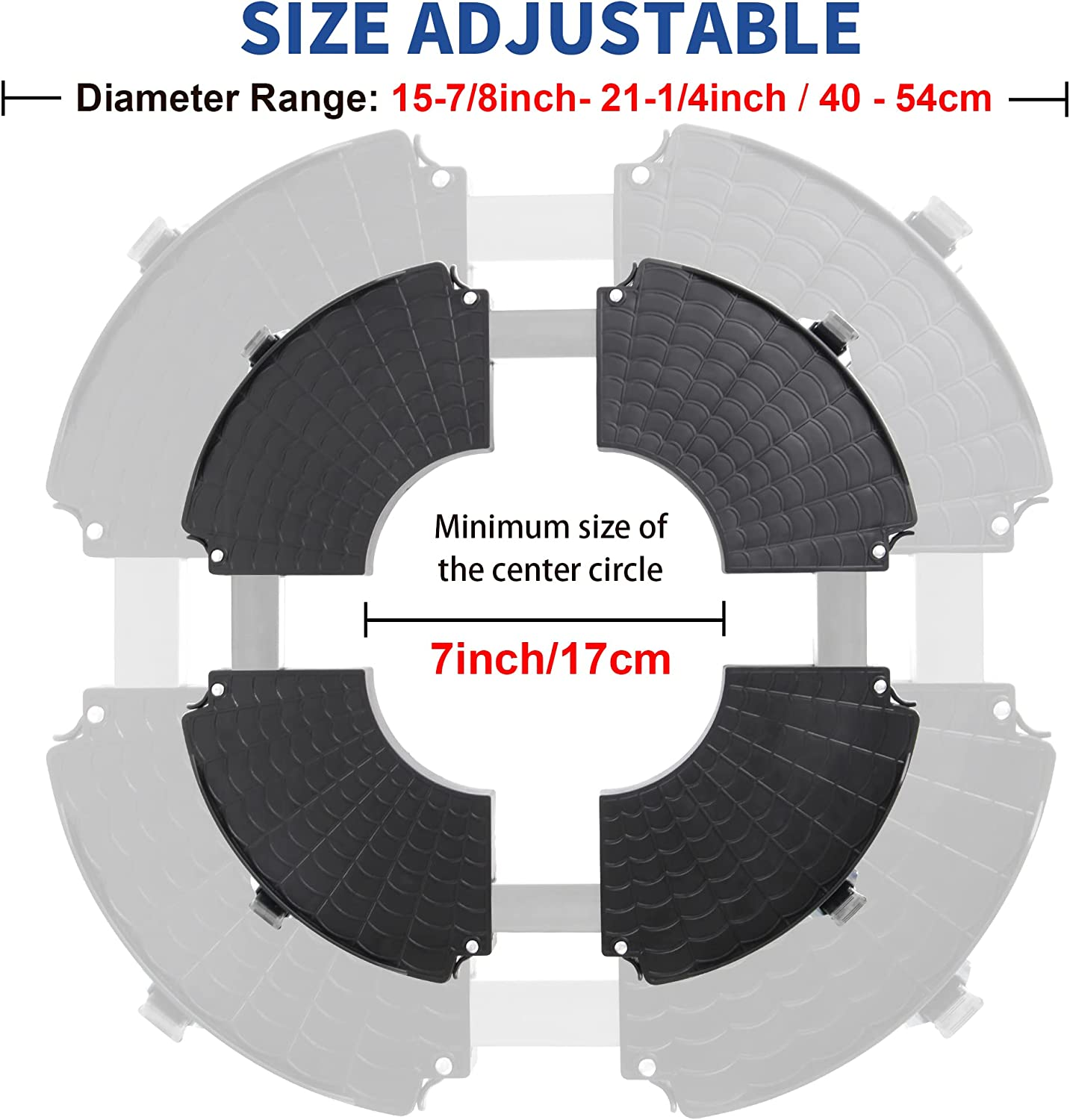 W B D WEIBIDA Plant Stand with Wheels Heavy Duty, Adjustable 15-21" Plant Caddy with Casters, Rolling Plant Holder Stand, Large Potted Planter Cart Dolly for Flower Pot Outdoor Indoor - Black image number 3