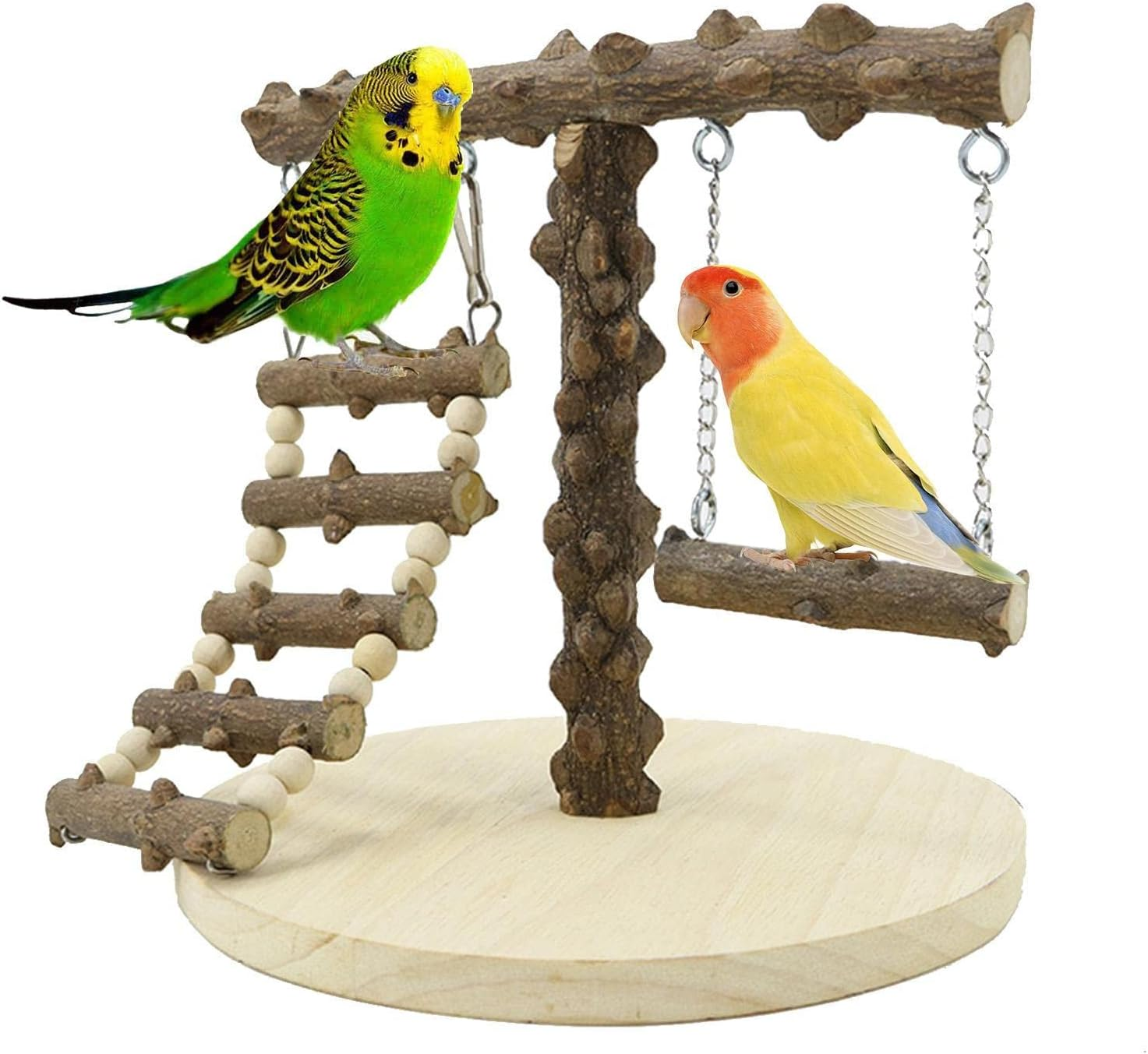 Parrot Play Stand Small, Bird Playground, Training Stand with Ladder and Swing Cockatiel Playground for Pet Bird image number 4