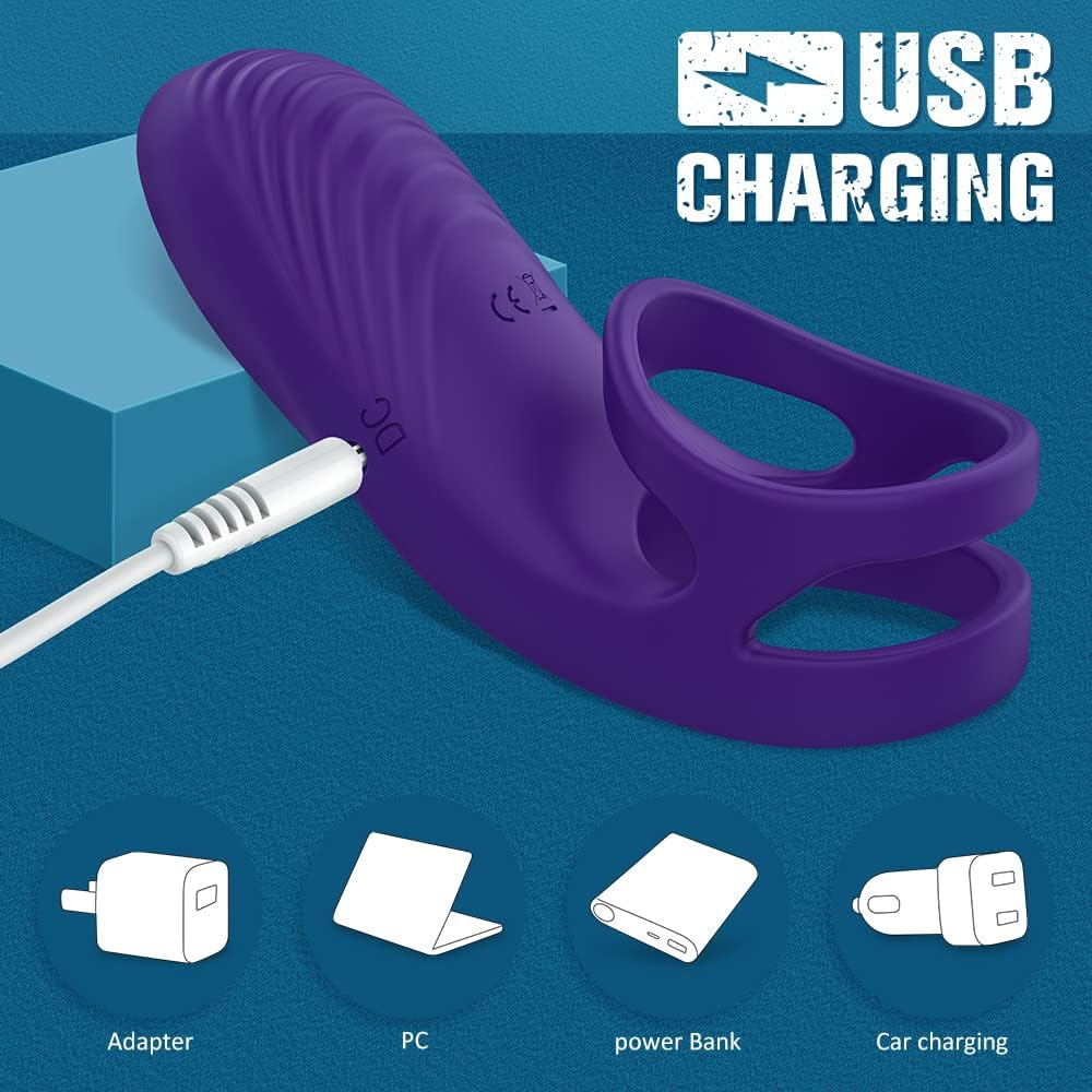 9 Modes Doule Lock Physical Lock Ring Lasting Delay Ring Clip and Double-Ring Design Lock Time Max for Men or Man Excercise Tool image number 2