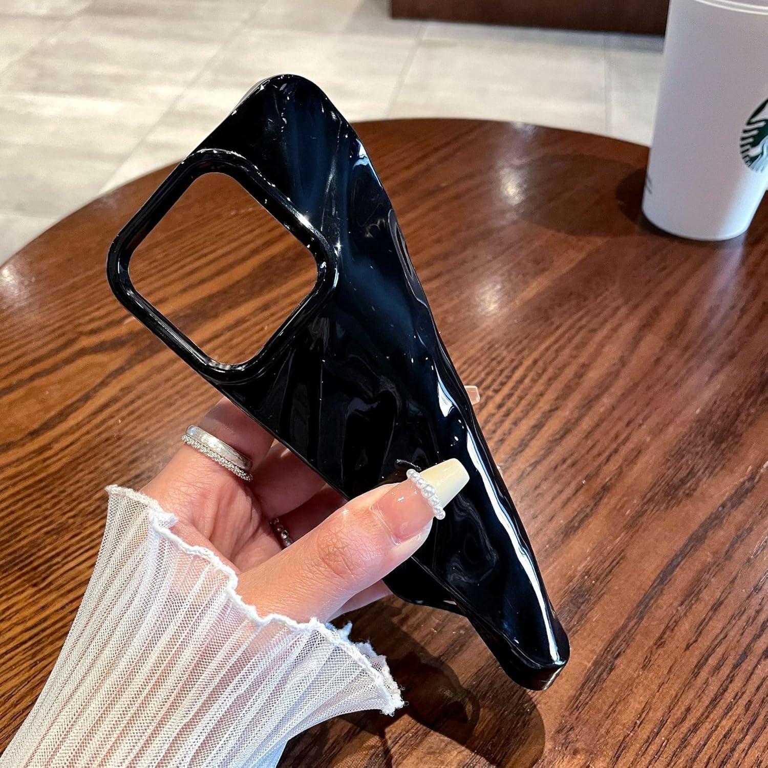 Cute Case for Iphone 16 6.1 Inch, Slim Wave Water Ripple Pattern Case for Girls Women & Men, Luxury Soft TPU Shockproof Protective Cover for Iphone 16-Wine Red image number 3