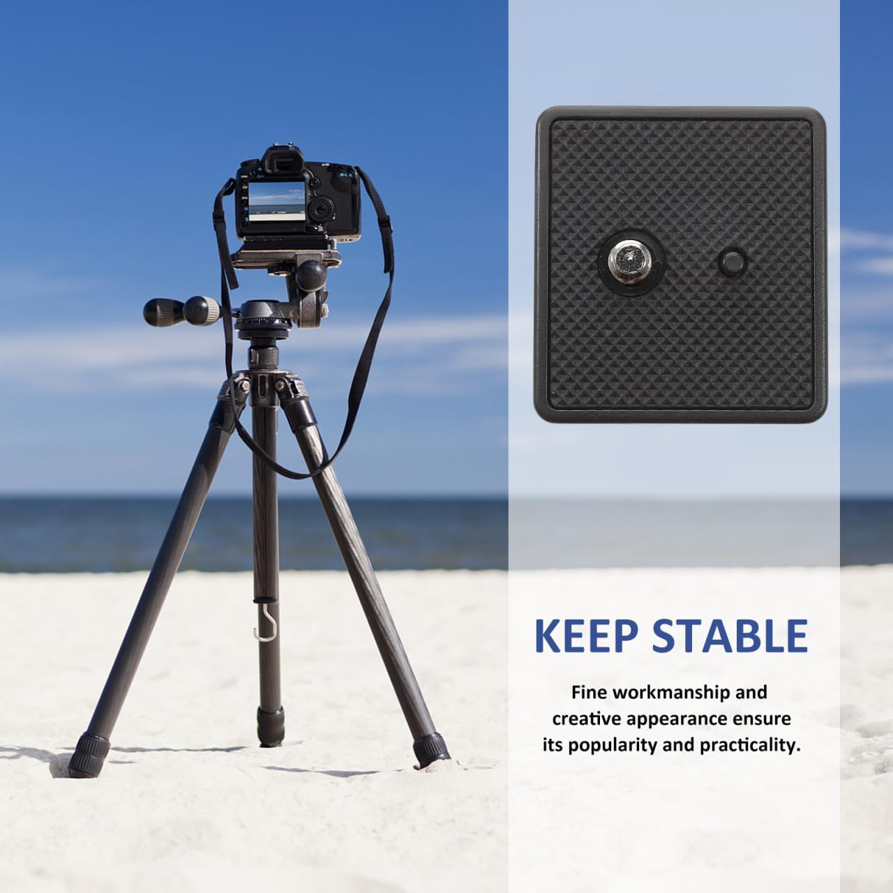 SUPVOX 41Mm Tripod Quick Release Plate Camera Mount Adapter with 1/4 Inch Screw Anti-Slip Abs and Metal Construction for DSLR and Camera Accessories image number 5