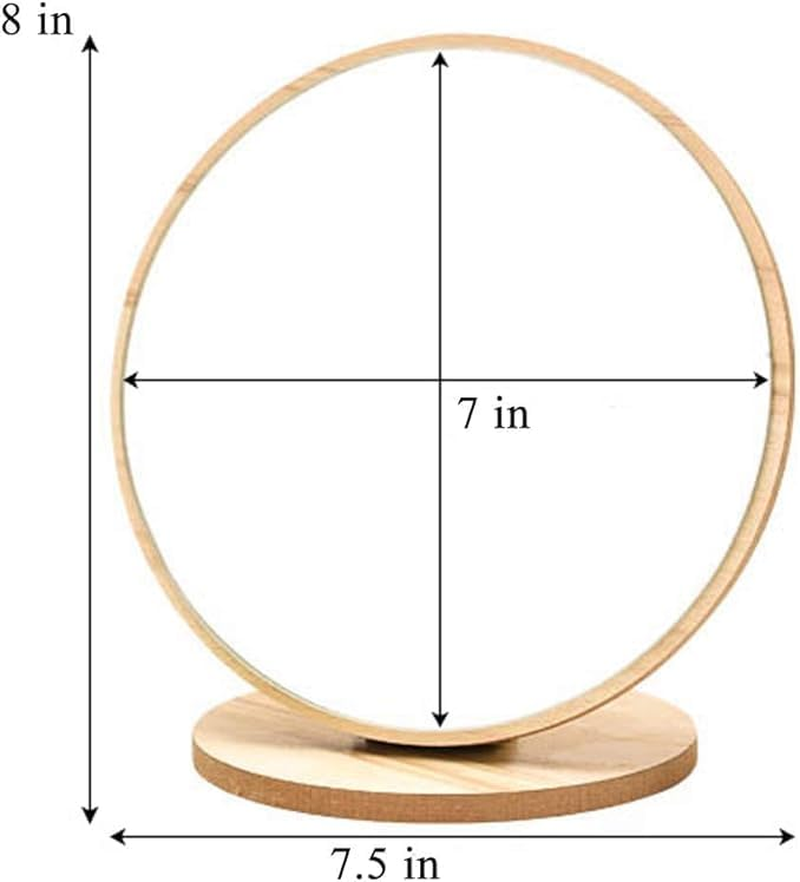 Small Table Mirror Makeup Mirror (Natural Bamboo Stand) Double-Sided 360 Degree Rotating Magnifying Mirror Portable Desktop Mirror Bathroom Shaving Makeup Mirror Vanity Mirror for Gym image number 1
