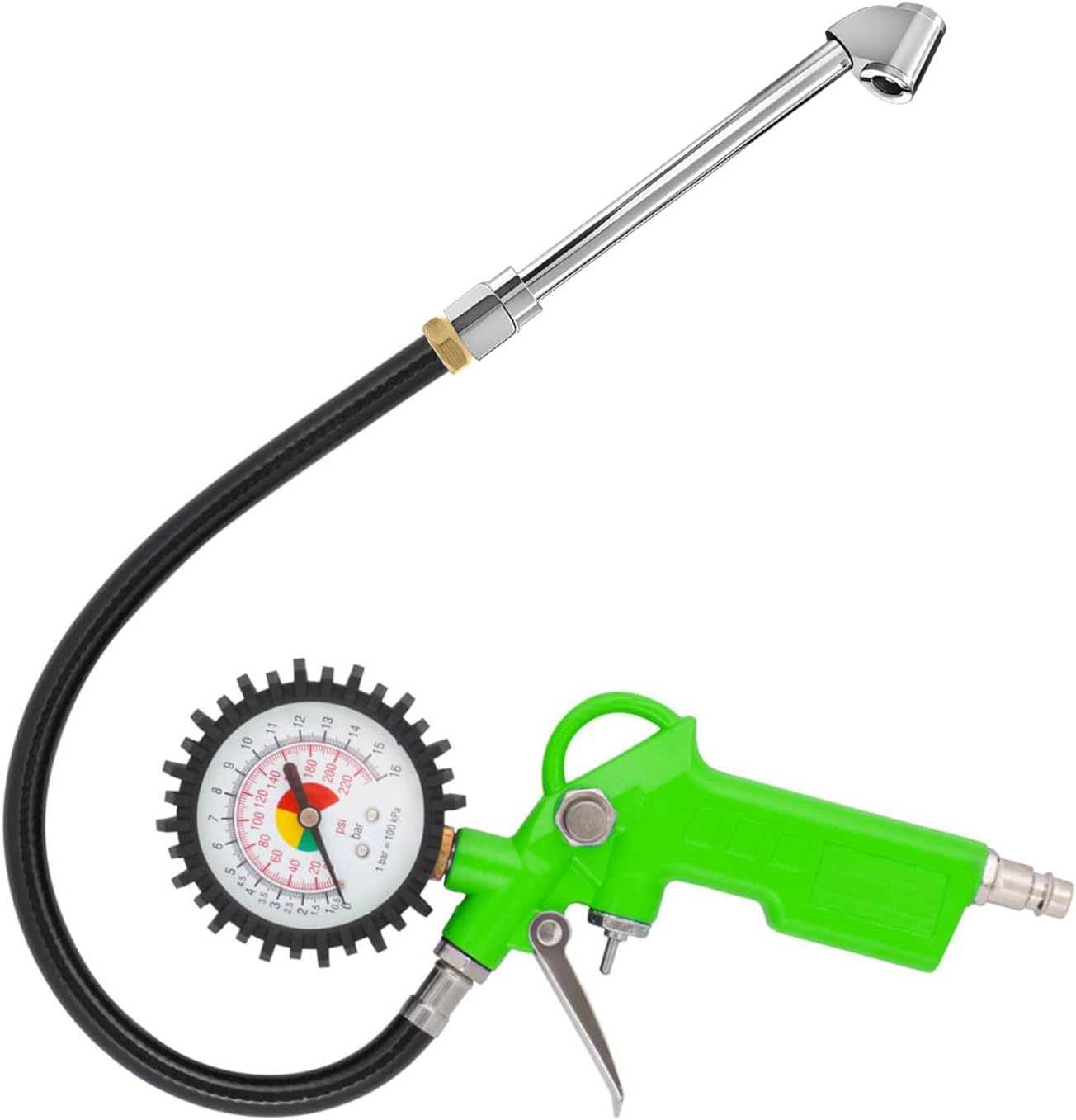 NILLOS Tire Inflator Rod, 2 PCS 1/4'' Dual Head Tyre Air Chuck for Truck, Bus, Car, Motorcycle, Valve Tool (Silver) image number 5