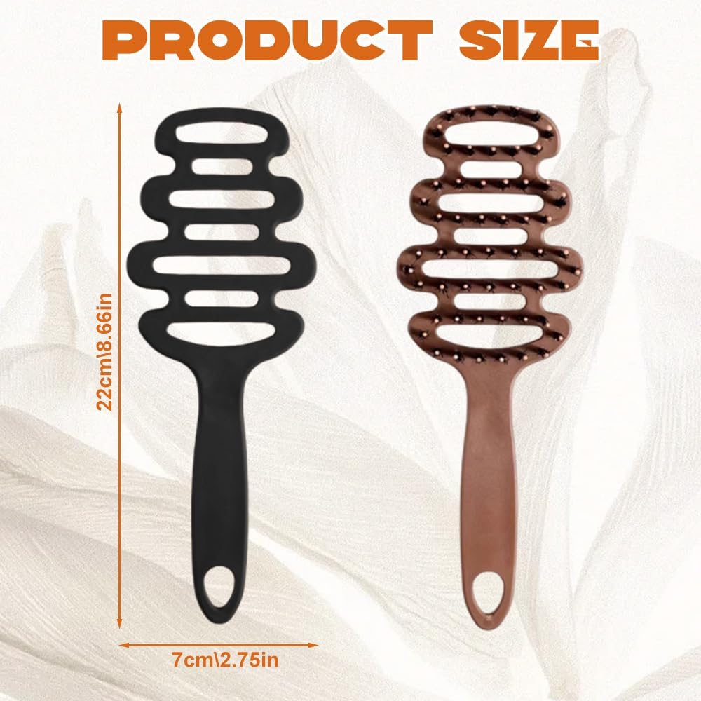 2Pcs Cithway Volume+ Bristle Hair Brush,Boar Bristle Hair Brush & Slick Back Brushs for Women,Volume, Smoothing & Frizz Control for Daily Styling image number 4