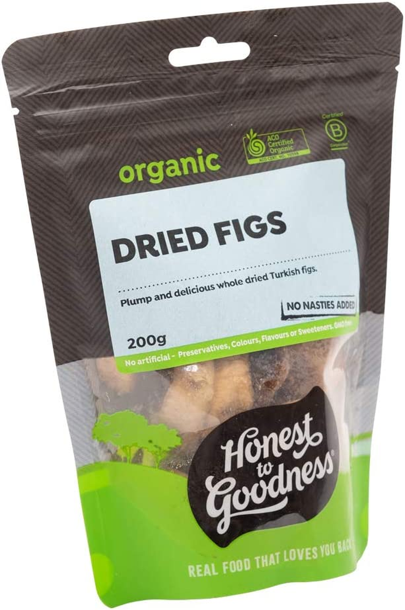 Honest to Goodness, Organic Dried Figs, 200G - Whole, Plump and Sweet with a Chewy Texture. Perfect Snack Packed with Beneficial Nutrients. Picked and Dried. image number 1