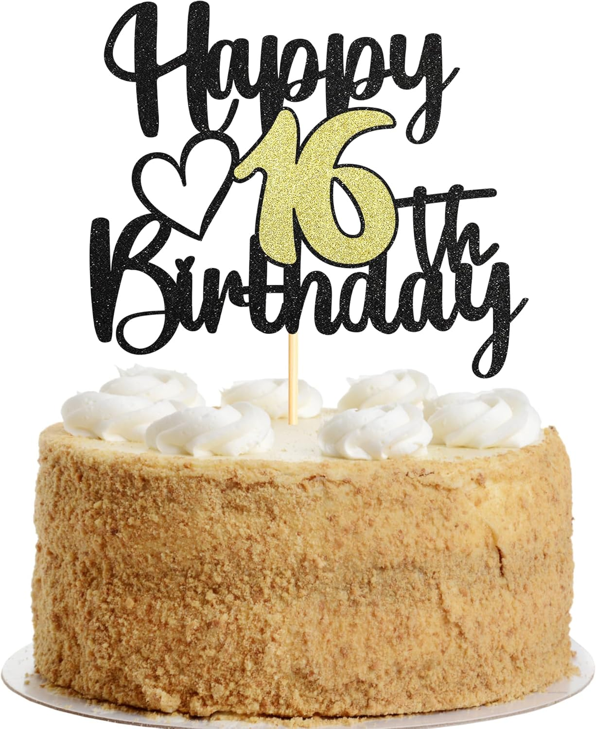 Sumerk 1 PC Happy 18Th Birthday Cake Topper Gold Happy Birthday Cake Decorations for Women Men 18Th Birthday Cake Toppers Cake Decoration for Birthday Anniversary Party