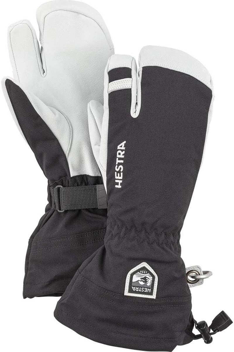 Hestra Hestra Mens and Womes Ski Gloves: Army Leather 3-Finger Winter Mitten