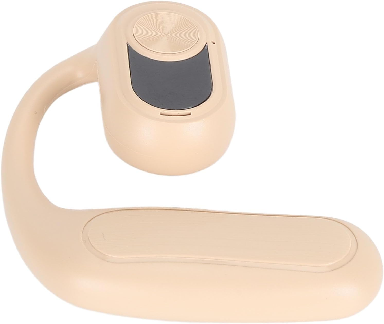 Generic Single Ear Headset, Single Open Ear Headphones Noise Cancelling Type C Interface Calling for Hiking (Beige)