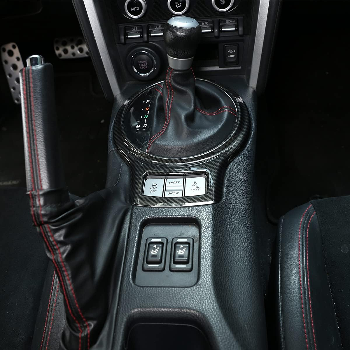 Car Interior Gear Shift Frame Trim Sticker for Subaru BRZ Toyota 86 2013-2020 Accessories (Carbon Fiber) image number 5