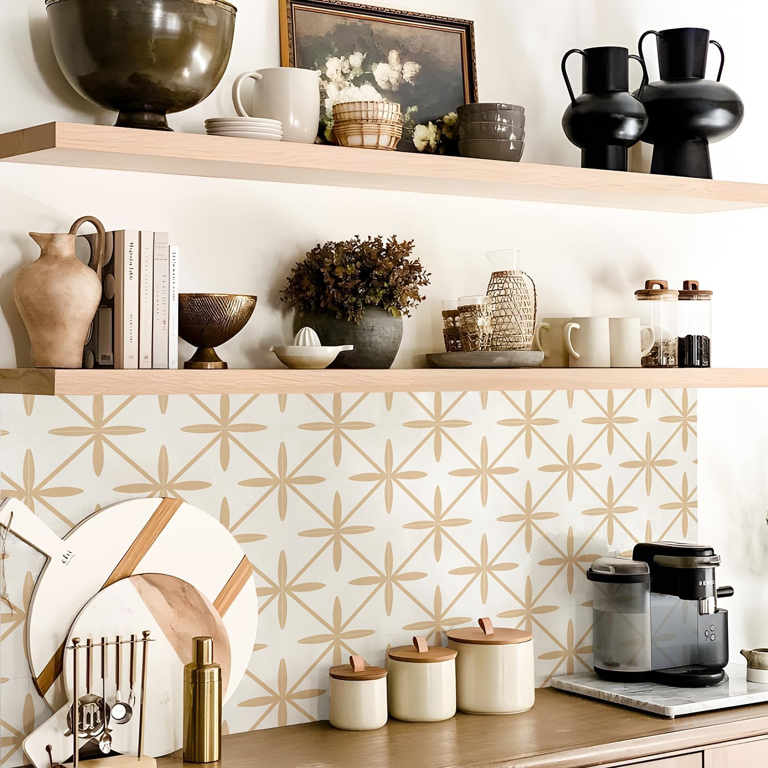 Alwayspon Tile Sticker, Sage Green Self Adhesive Stick on Tiles Transfer Sticker for Bathroom Kitchen, Splashback, Peel and Stick Vinyl Floor Wall Tiles Sticker, 10Pcsx15Cm/6Inch