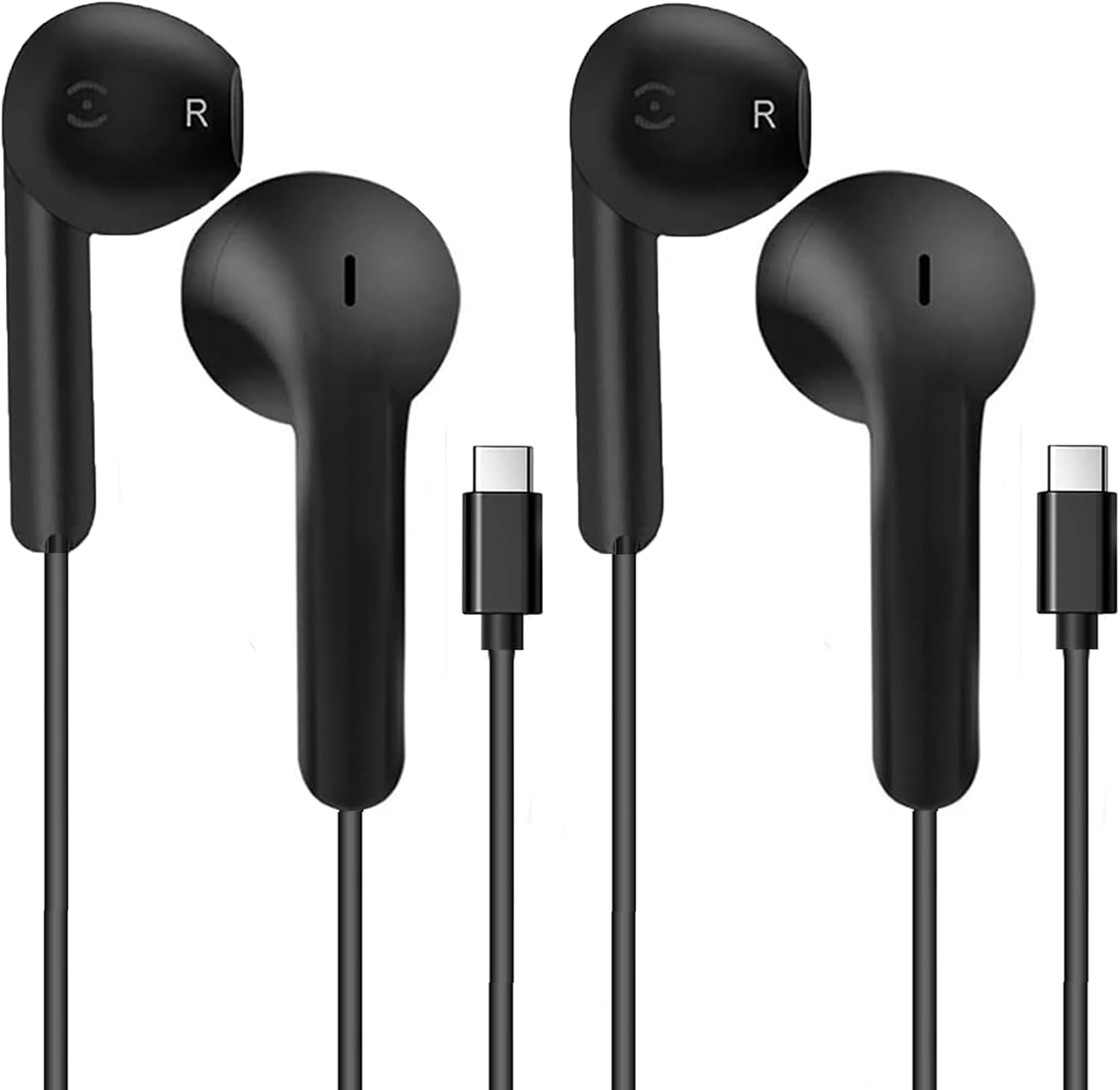 2 Pack USB C Headphones Earbuds for Apple Iphone 16/15/Ipad Pro,[Mfi Certified] Wired Earphones In-Ear Headset for Samsung Galaxy,Pixel 7/6/6A/5/4