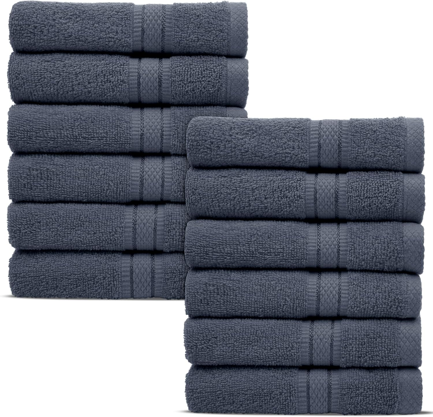 Luxury 100% Cotton Face Towel & Washcloths Gray - Pack of 4 (33 X 33 Cm) - Soft, Quick-Dry, Highly Absorbent & Durable image number 3