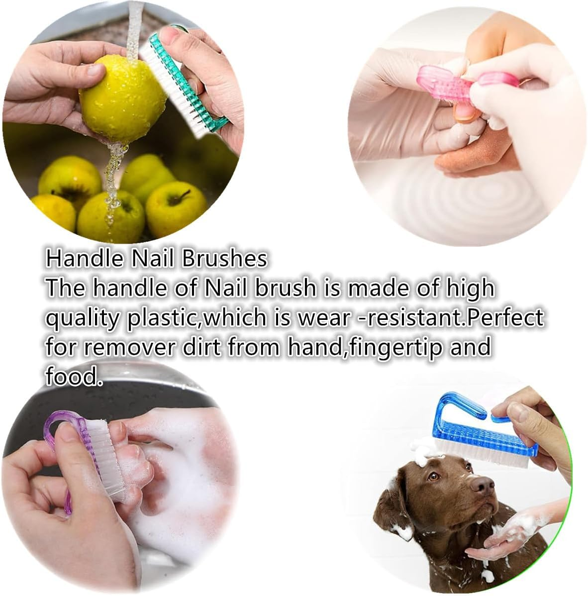 8 Pcs Mini Fingernail Scrub Cleaning Brushes, Nail Brush for Cleaning for Toes and Nails Cleaner（Purple, Blue, Green,Pink） image number 5