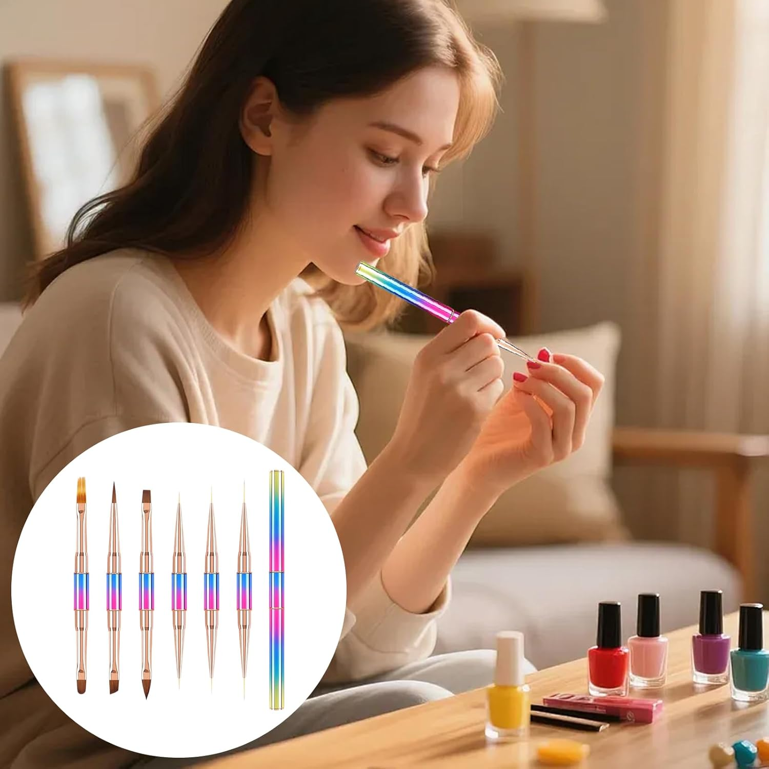 Nail Polish Markers,Art Painting Liner | Nail Polish Painting Markers Kit | for Kids Girls Adults Women Beginner on Canvas Fingernail Craft Salon image number 2