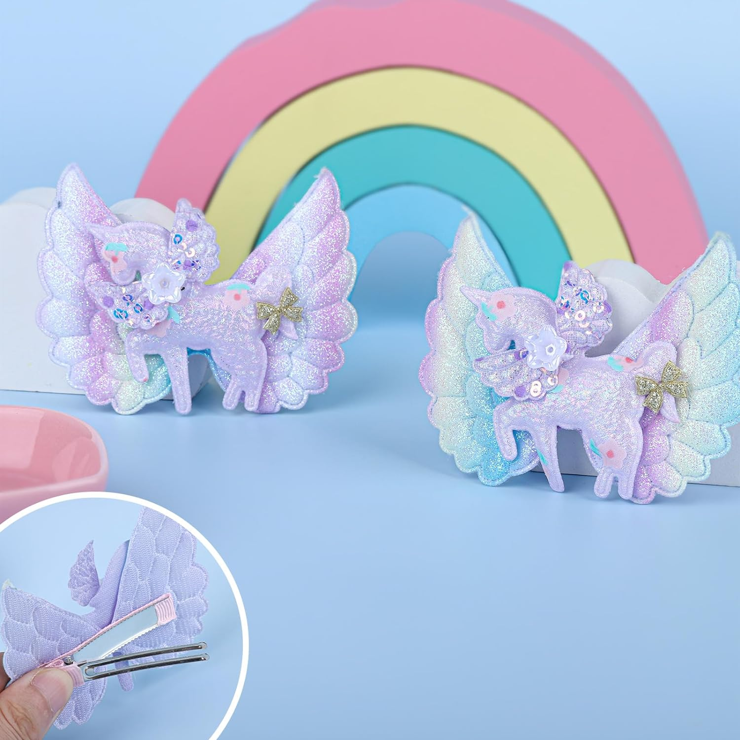 Niceup Unicorn Jewelry Gift Set for Little Girls, Princess Dress-Up Play Jewelry Toys with Purple Unicorn Purse Necklaces Bracelets Earrings Rings Hair Clips, Christmas Birthday Gift for Girls Age 4-7 image number 3