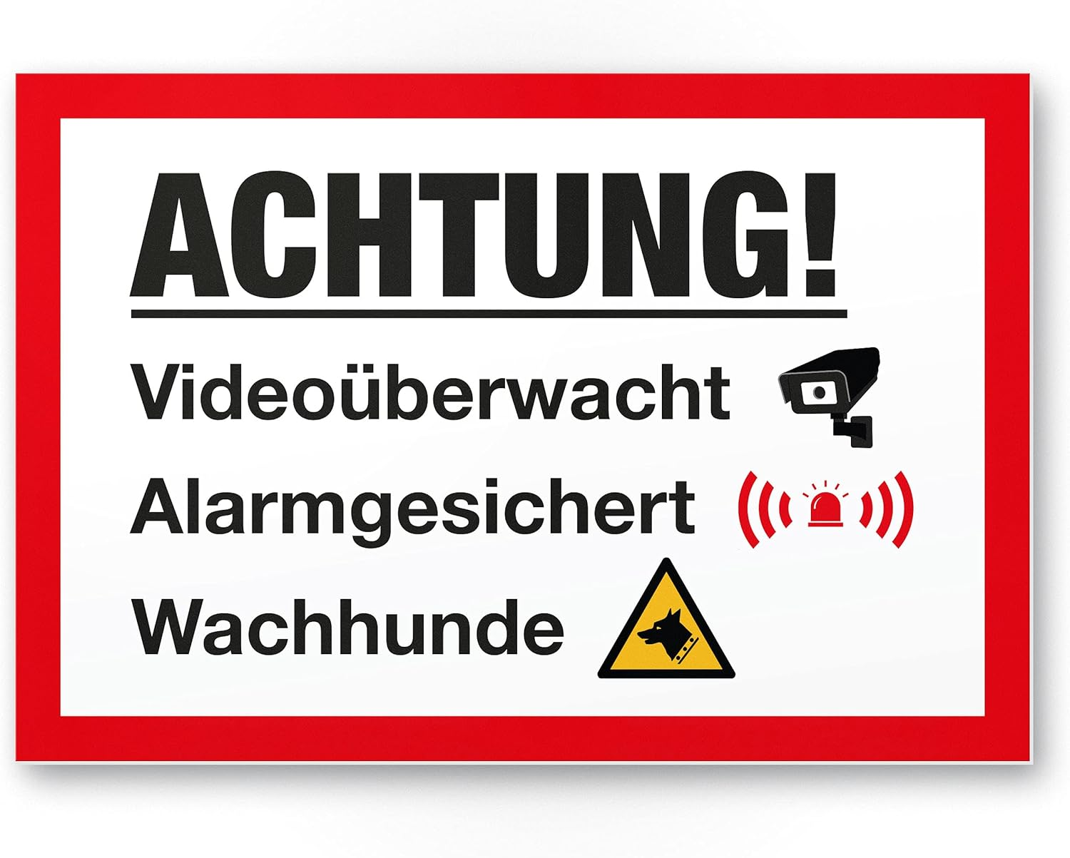 Komma Security Video Surveillance Alarm-Secured Guard Dogs Plastic Sign - Attention Caution Video Surveillance - Notice Sign Video Surveillance - Notice Warning image number 3