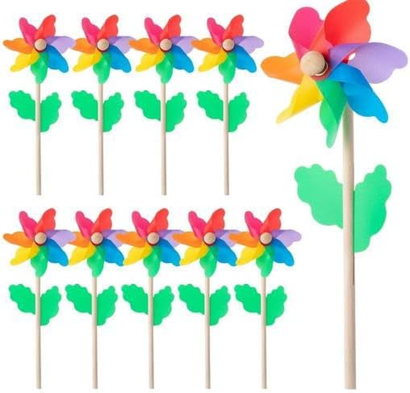 Acemediarainbow Flower Pinwheels, 10 Pack, Pinwheels for Yard and Garden, Pinwheels for Kids, Wind Pinwheel, Flower Wind Spinners, Garden Pinwheels Spinners, Yard Pinwheels, image number 5
