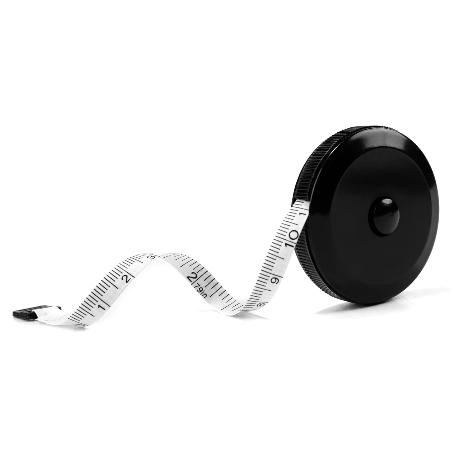 1 Pack Soft Tape Measure Retractable Measuring for Body Fabric Sewing Tailor,Black Sewing Tape Measures,Small Push Buttondouble Scales Rulers 79-Inch 2 Meter(Black White)