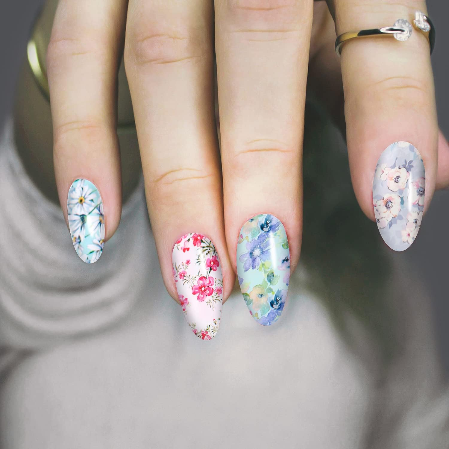 Nail Foil, DANNEASY 30 Rolls Nail Art Foil Transfer 3D Flower Stickers for Nails Blossoms Foils Nail Wraps for Nails Art Decorations Manicure Supplies image number 1