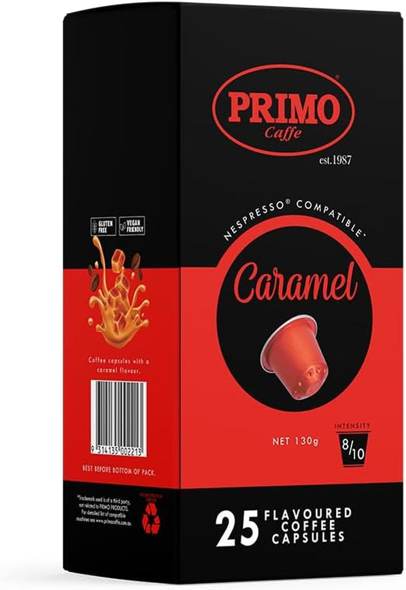 Primo Caffe Caramel Flavoured Coffee Capsules 25/Box
