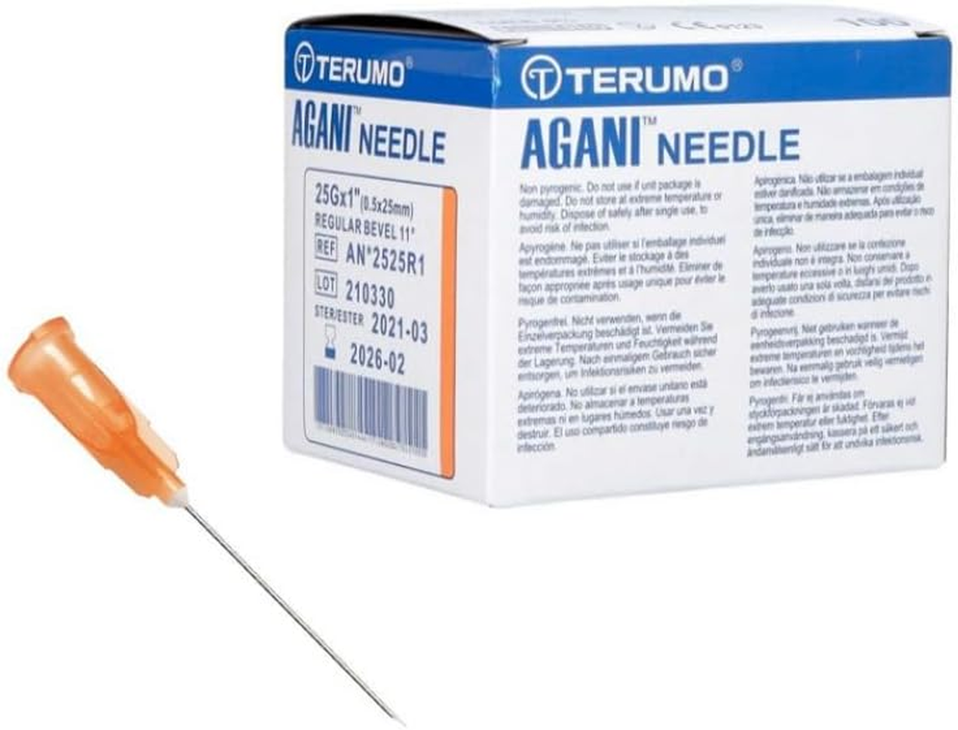100Pcs 25G X 1 Inch (0.50X25Mm) Terumo Agani Dispensing Needle &ndash; Industrial Science Lab Experiments Injection Syringe Accessories &ndash; Individual Sterile Package image number 4