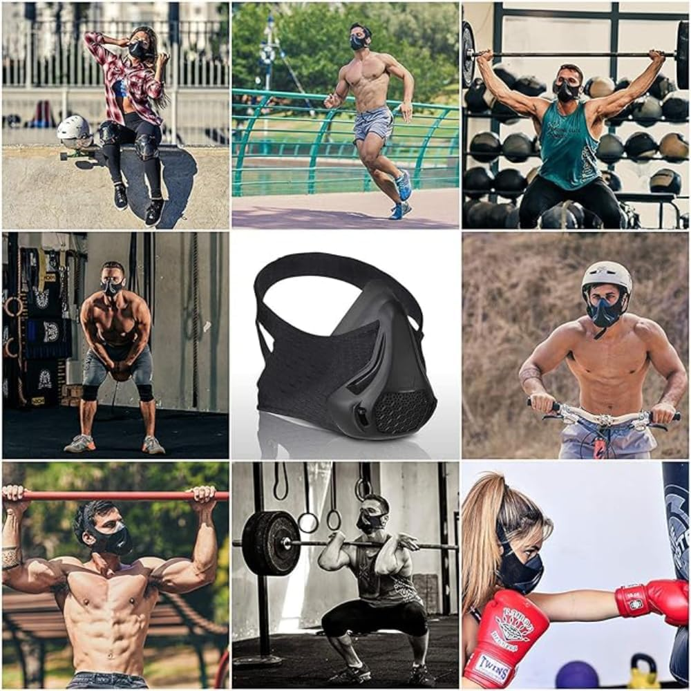 Training Workout Mask, 24 Level Breathing Resistance, Improves Lung Capacity and Endurance, for Running, Cardio, Cycling, Gym, One Size image number 3