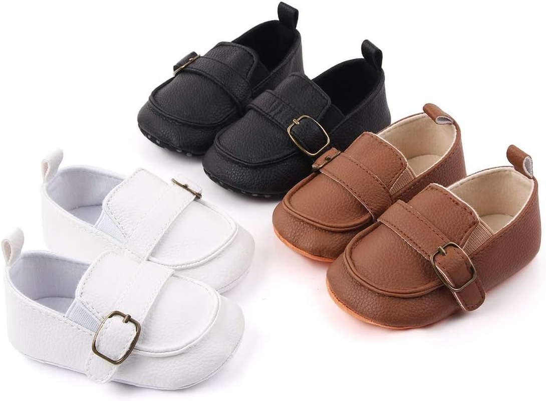Aploxphy Baby Girls Boys Classic Loafers Infant Oxford Dress Shoes Prewalker Soft Slip on Moccasin Crib Flats Newborn Shoes image number 2