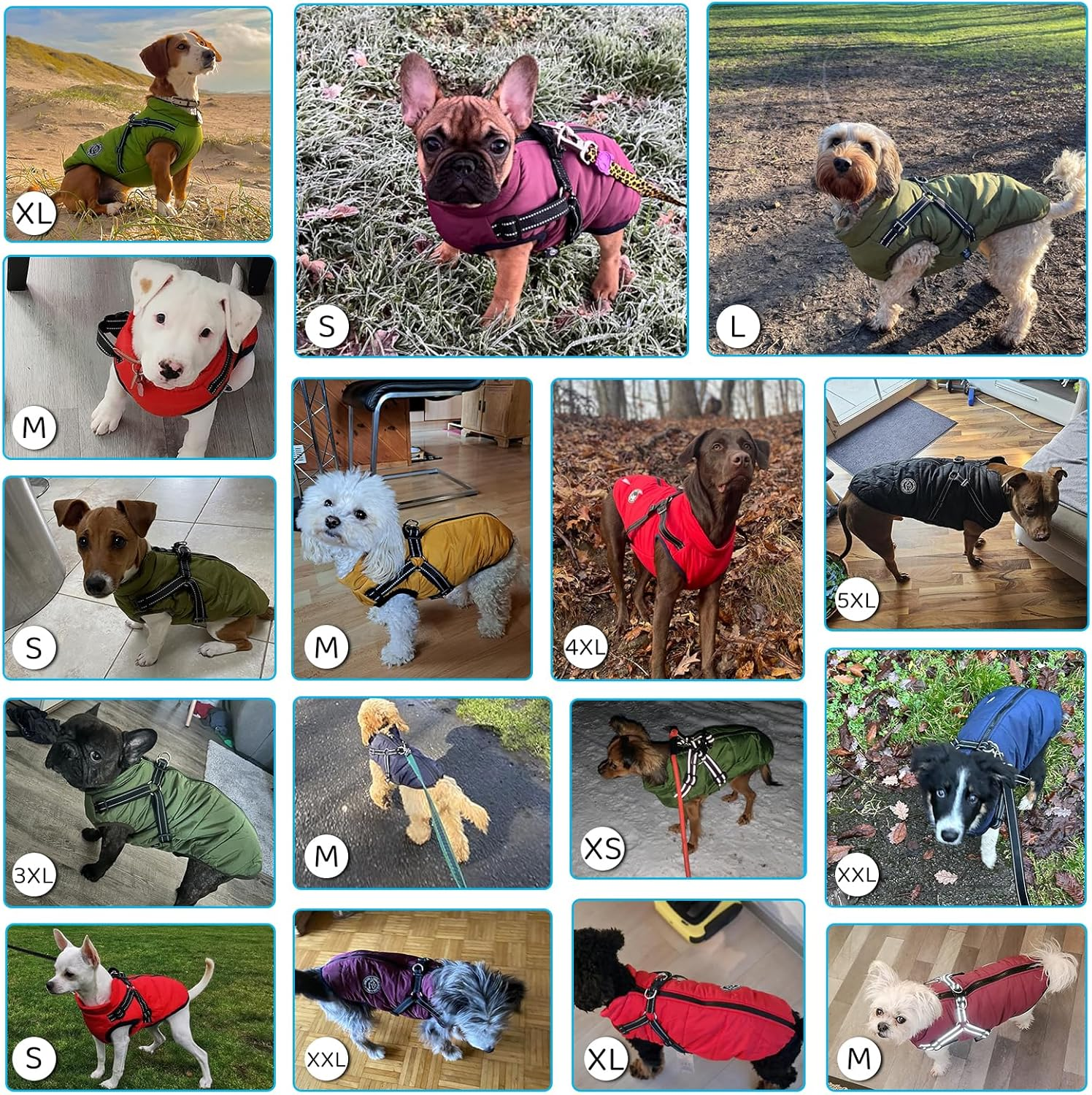 Savlot Dog Jacket Winter Vest Jackets Dog Coat Dog Jumper Pet Skiing Costume Sleeveless Cotton Padded Vest with Chest Strap Strap image number 6