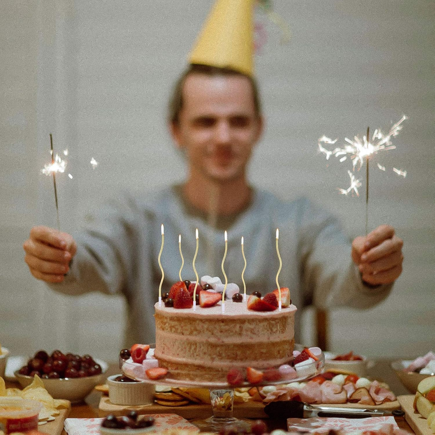 Luter Birthday Candles Cupcake Candles for Birthday Wedding Party Decoration (Gold)