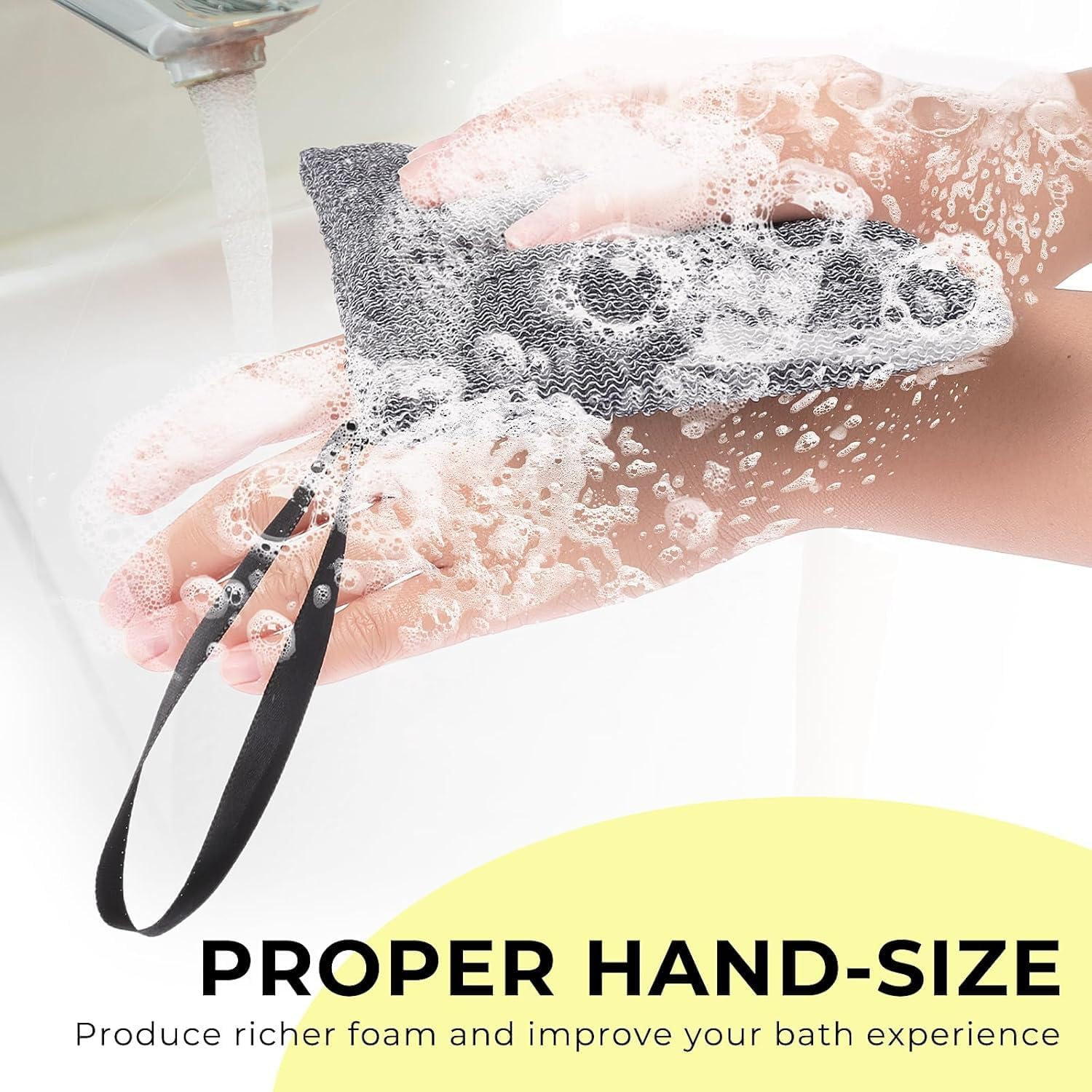 2Pcs Bubble Net Wash Face, Wash Hands, Bath Soap Bubble Net Clean Face Foam Net Bag, Scrub Washing Soap Bags（Grey）20 * 12CM image number 4