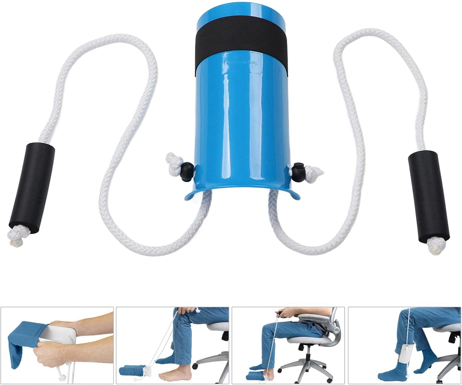Sock Aid, Compression Sock Helper Stocking Slider with Foam Grip Handles, Sock Aid Tool and Pants Assist for Elderly, Disabled, Pregnant, Diabetics, Sock Puller Aid Easy on and off (Blue) image number 6