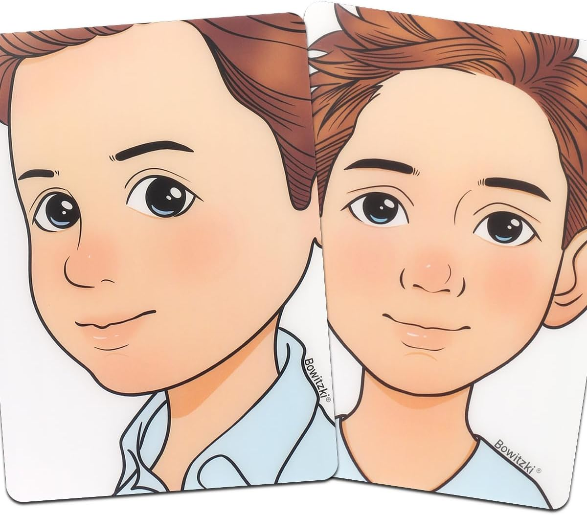 Bowitzki Face Painting Practice Board,2 Pieces Reusable Colorful Face Paint Practice Board,Painting Makeup Exercise Template A4 Size (Woman)