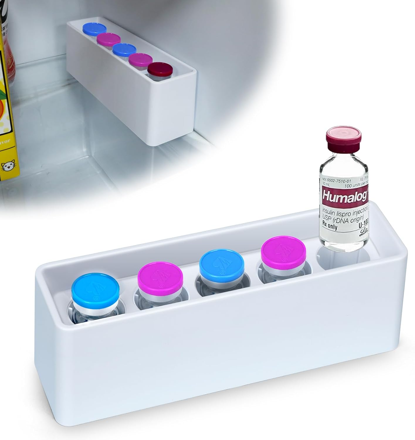 YOUSHARES Insulin Cooler Travel Case for Pen & Vials, Temperature Display Diabetic Medication Cooling Bag with Protective Ice Brick, TSA Approved Refrigerated Diabetes Supplies Carrying Organizer - White_1P