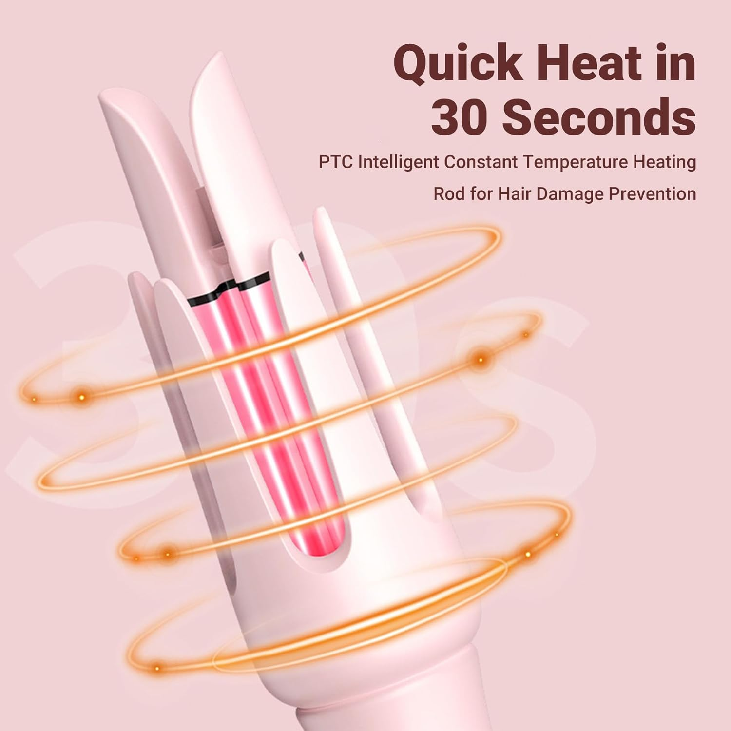 LIWEGHT 32Mm Automatic Curling Wand 360&deg; Rotating, Double Anti-Scald, 4 Temp Settings & Timer, Ceramic Barrel, Beginner-Friendly image number 6
