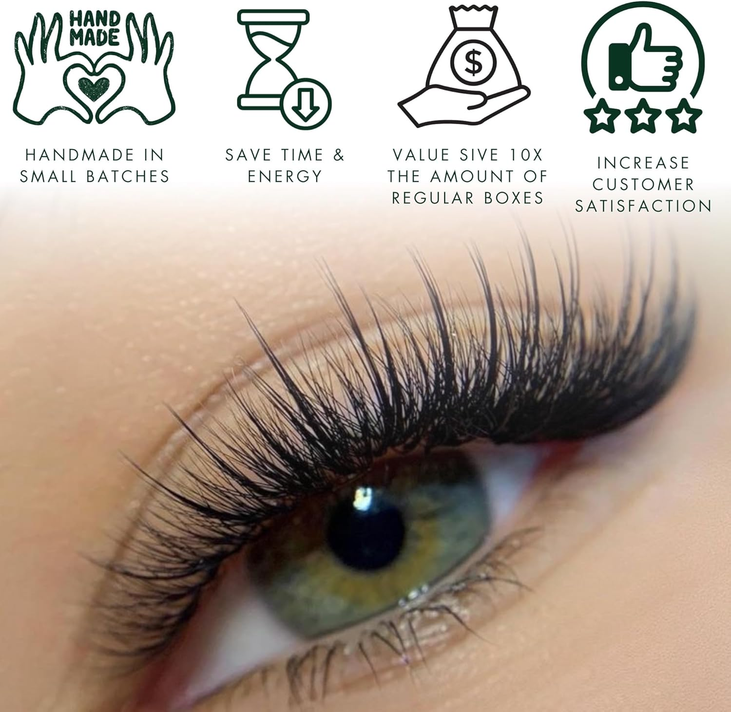 Promade Volume Fans | 1200 Fans | Premium Handmade Lashes for Professional Eyelash Extensions | Volume & Wispy Premade Fans | XXL Box - 40 Lines - 0.07 - C,CC,D,L,M Curl (Wispy 5D| D Curl | 10-13Mm) image number 1