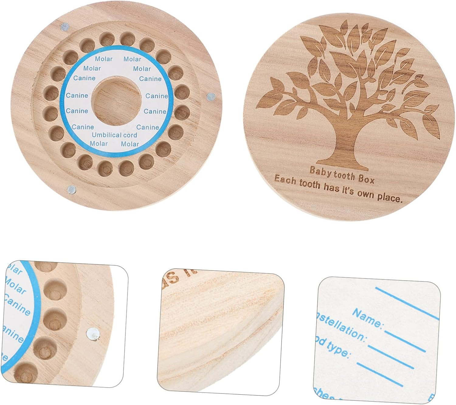 Abaodam Compact Baby Tooth Keeper Newborn Baby Milestone for Keepsake Collection image number 5