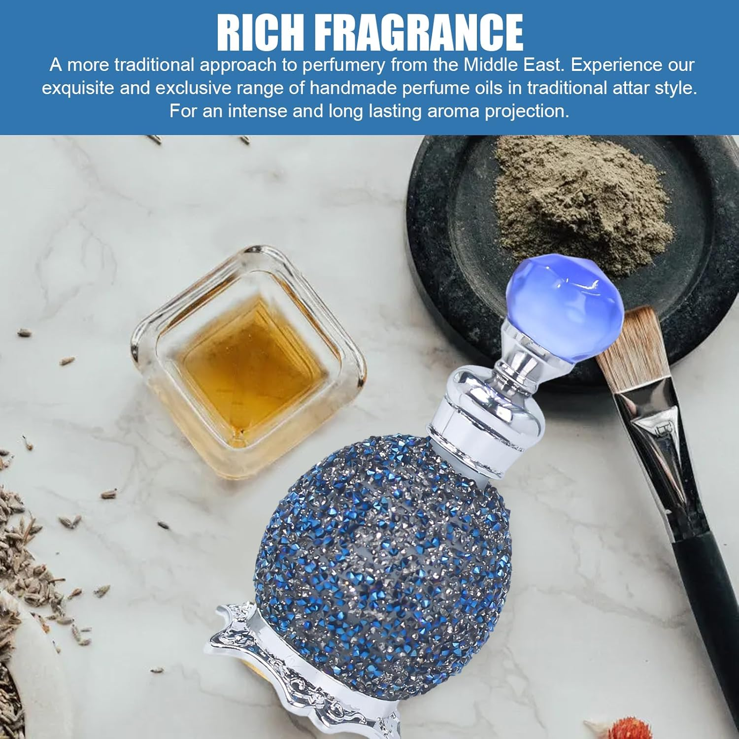 Arabic Perfume Oil 15Ml Long Lasting Fragrance Dubai Perfume with Luxurious Bottle for Women & Girls, with 2Pcs 6Ml Random Roll Ball, Arabian Oil, Dubai for Women image number 3