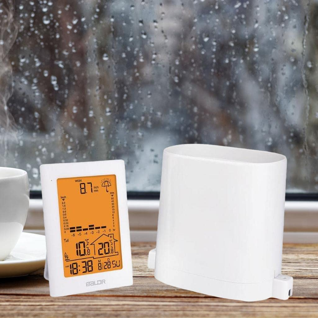 Rain Gauge Rainfall History Weather Station Gauge Rainfall for In/Outdoor White image number 4