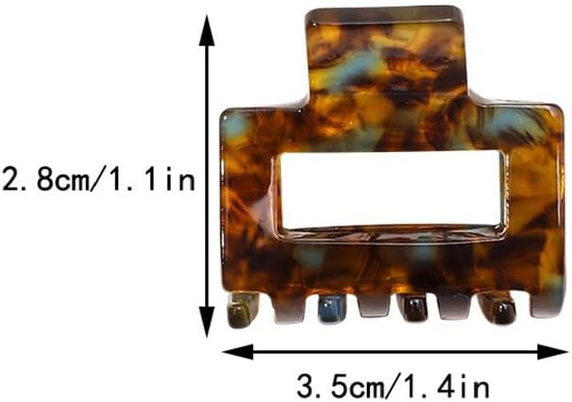 6PCS Acetate Hair Claw Clips, Small Claw Clips for Thin Thick Hair, Nonslip Leopard Print Hair Clips Styling Accessories for Women Girls image number 4