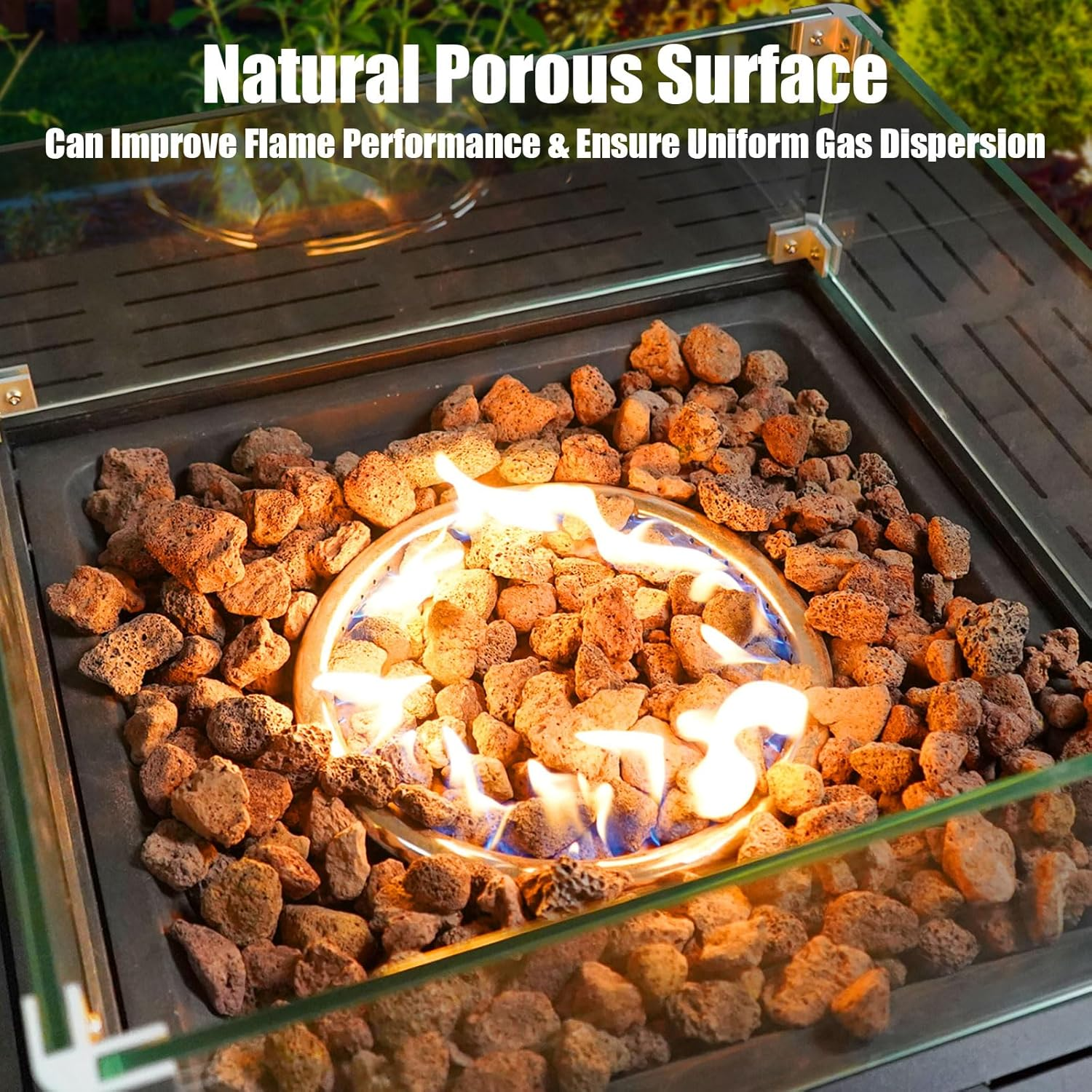 10 Pounds Red Lava Rocks for Fire Pits, Fireplaces, Perfect for Gas Log Sets, Gas Grills, Landscape Design, Suitable for Both Indoor and Outdoor Applications (1.2"-2") image number 2